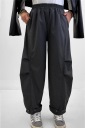 pantalone modello balloon pinstriped